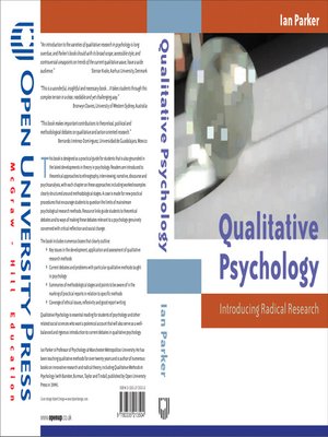 cover image of Qualitative Psychology